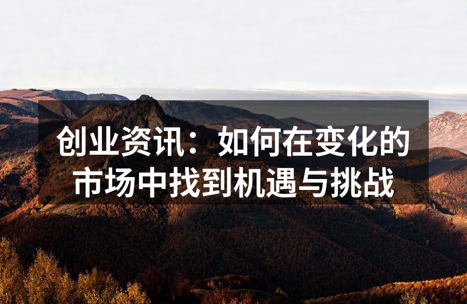 市场变化带来的创业机会